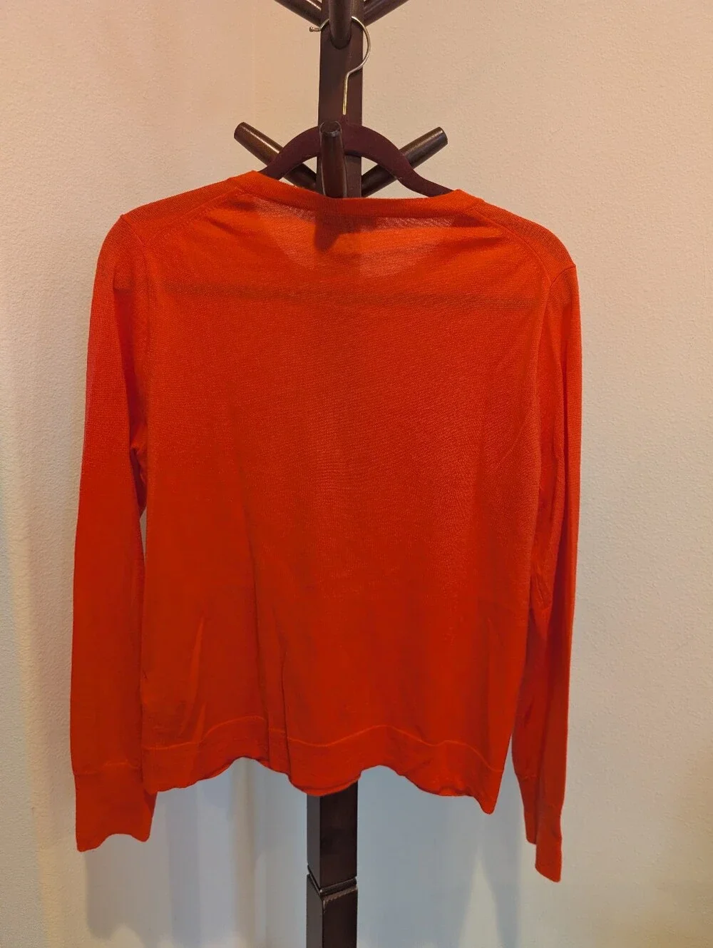 J Crew Women's Orange Crewneck Wool Sweater, Size L